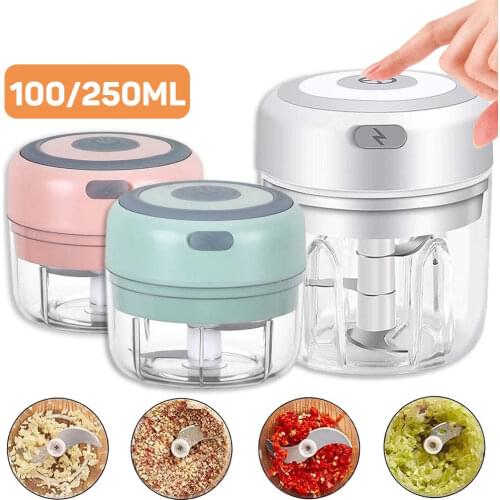 100/250ml Garlic Masher Press USB Wireless Electric Mincer Vegetable Chili Meat Grinder Food Crusher Chopper Kitchen Tools