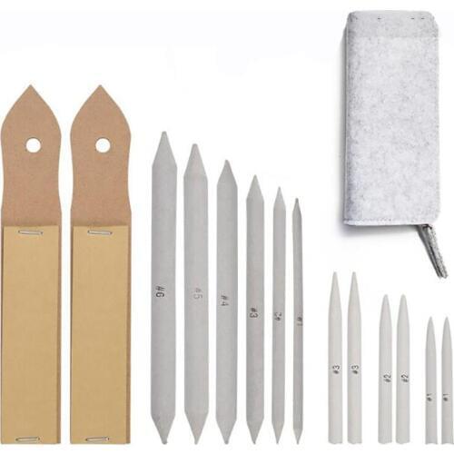 15pcs Double Head Durable Art Drawing Tool Pastel New Blending Smudge Tortillon Material Escolar Sketching Paper Pencil Supplies
