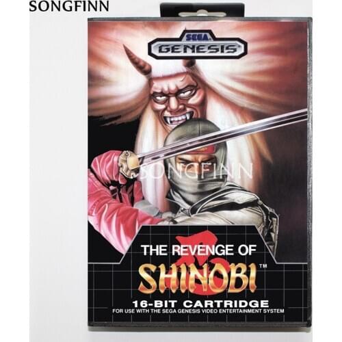 16 bit MD Memory Card With Box for Sega Mega Drive for Genesis Megadrive - Revenge of Shinobi