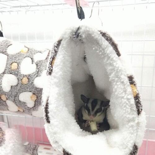 2020 Small Pet Hamster Cage Warm Tunnel Hammock Hanging Bed Ferret Rat Hamster Bird Squirrel Cave Hut Cage Hamster Accessories