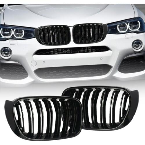 51137367421 51137367422 51117338571 51117338572 Front Kidney Grill Grille Double Line Gloss Black Fit for BMW F25 X3 F26 X4