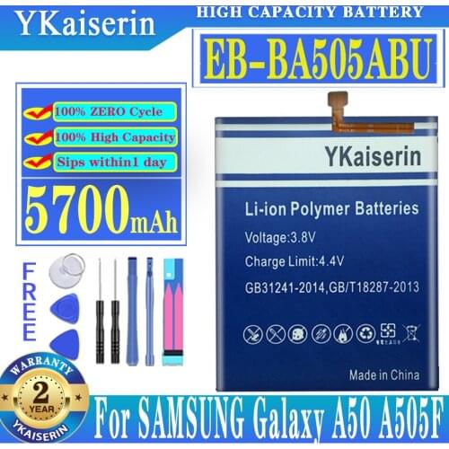 EB-BA505ABU 5700mAh Battery For Samsung Galaxy A30 A30S A50 A505F SM-A505F A505FN/DS A505GN/DS A505W Phone Battery Free Tools
