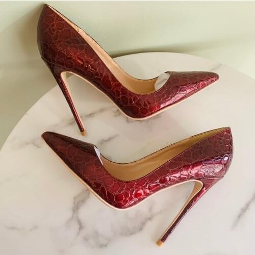 Free shipping fashion women sexy lady burgundy patent leather point toe high heels pumps Stiletto heeled 12cm 10cm 8cm