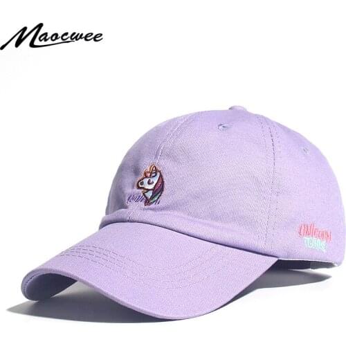 Embroidery Unicorn Baseball Cap For Women Men Summer Solid Color Beach Sun Hat Cute Snapback Hat Adjustable Casual Cap Bonet Hat