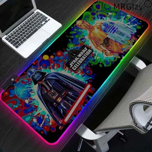MRGLZY anime RBG big mouse pad gaming accessories desk mat RGB waterproof LED natural rubber non-slip carpet mat XXL waterproof