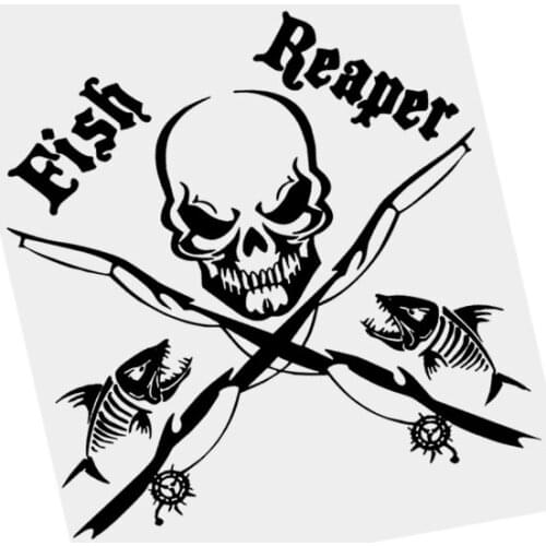 S51466# Various Sizes/Colors Car Stickers Vinyl Decal Fish Reaper Motorcycle Decorative Accessories Creative