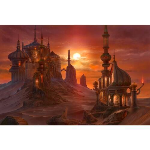 Sunset palace The wooden puzzle 1000 pieces ersion jigsaw puzzle white card adult childrens educational toys