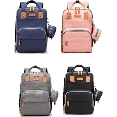 Baby Diaper Backback Large Capacity Mummy Nappy Bag Multifunctional Daypack with Pacifier Holder Changing Pad Stroller
