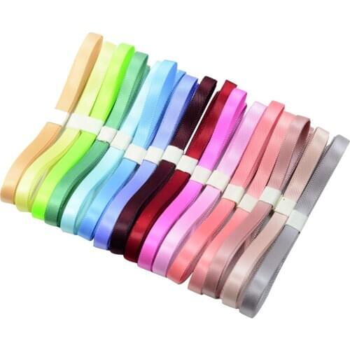 16 Colors Double Sided Polyester Ribbon Satin Ribbons Vibrant Color Soft Ribbon