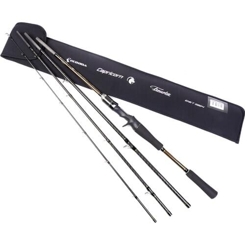 ECOODA CAPRICORN Portable Lure Fishing Rod 2.4m 4 Section PE0.4-1.0 Line 2-12lb Cast WT 2.5-18.5g Lure Fishing Rod Carbon Fiber