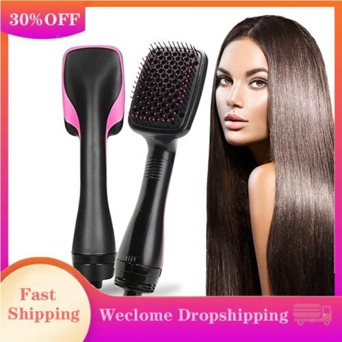 2 In 1 Hair Dryer Blowdryer Brush Blow Dryer Nozzles One-Step Volumizer Styler Rotating Hot Air Brush Hairdryer Brush