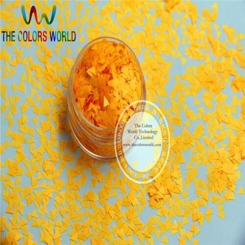 IN-E Solvent Resistant Neon Orange Color Triangle Shape Glitter for Nail Polish and DIY decoration 1Pack =50g