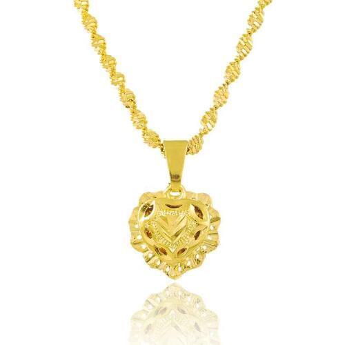 Hot sell New Arrival!! Pure gold color necklace leaf love collares mujer jewellery YHDN145