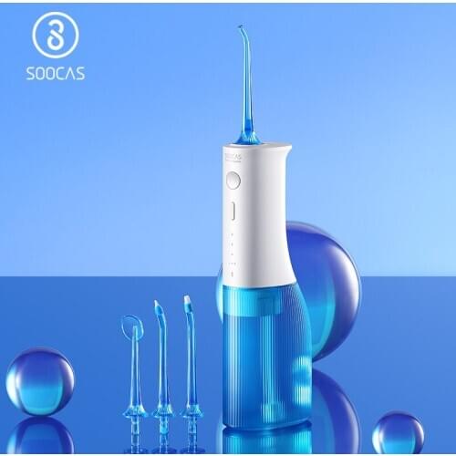 SOOCAS W3 Pro Water Flosser Teeth 4 Type Nozzle Cleaner Oral Irrigator Type-c Rechargeable Cleaner 7-modes Water Tank Removeable