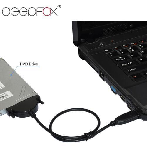DeepFox SATA 3 USB 2.0 CD-ROM Drive Cable Hard Disk Driver SSD Adapter For PC Laptop SATA Port