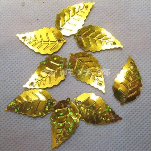 Leaves sequins PVC laser gold glitter DIY stage clothing accessories wedding decorations
