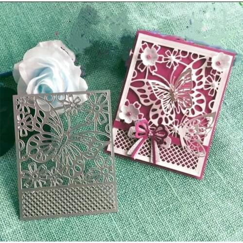 Butterfly background greeting Metal Cutting Dies Stencils for Scrapbooking Album Paper Card Diary Hand Craft Template Decorative