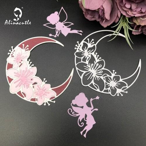 Die Cut Floral Moon Fairy Scrapbooking Paper Craft Handmade Card Album Punch Art Cutter Alinacraft Metal Cuting Dies