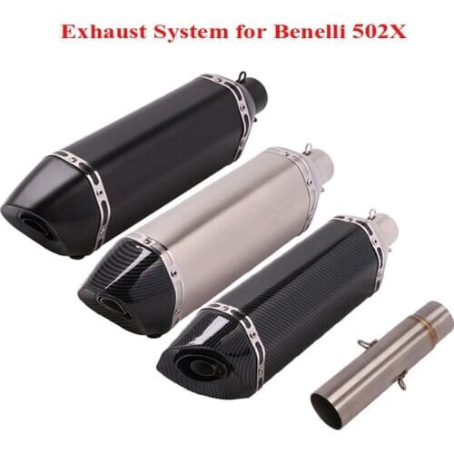 Motorcycle Slip-on 51mm Exhaust Baffle DB Killer Silencer Muffler Pipe Escape Middle Mid Link Tube for Benelli 502X