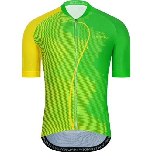 KEYIYUAN 2021 Men Cycling Jersey Riding Bicycle Tops Road MTB Bike Short Sleeve Shirt Fiets Kleding Mannen Maglia Ciclismo Uomo