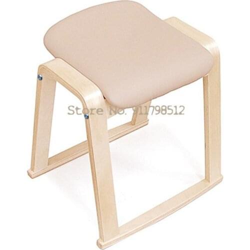Soft bag stacking stool makeup dressing stool ins solid wood restaurant stool office home Nordic light luxury simple dining chai