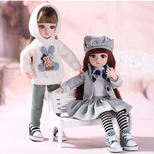 2021 new 4-12 years old 30cm simulation exquisite doll BJD doll 12-inch suit childrens toys girls dress princess