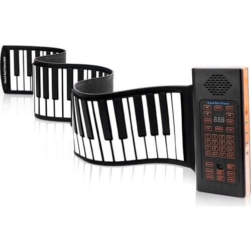 New Portable Keyboard Piano Roll Up 88 Keys Electronic Keyboard Flexible Silicone with Rechargeable Battery for Kid Gift