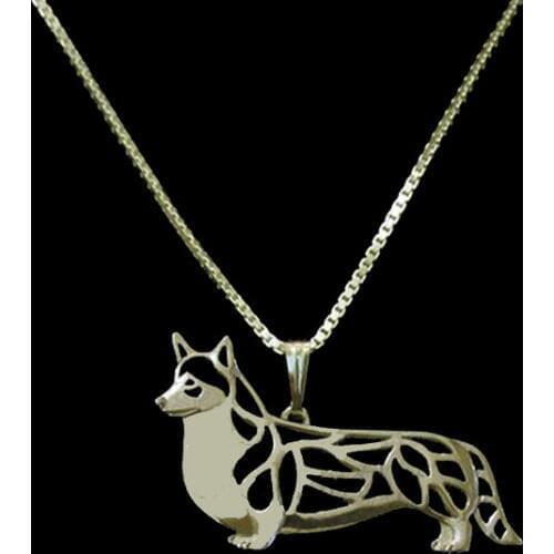 Handmade Boho Pembroke Welsh Corgi (with a tail) Necklace Female/Male Gift Jewelry Necklace--12pcs/Lot(6 Colors Free Choice)