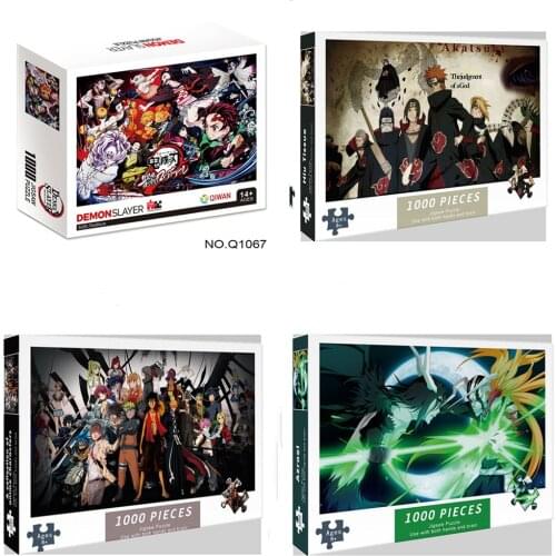 Demon Slayer Puzzles 1000pcs Japan Anime Kamado Tanjirou Poster Jigsaw Puzzles Intellectual Game For Adults Gift