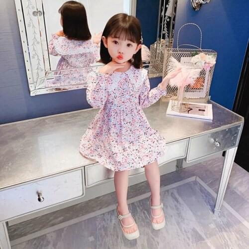 Toddler Girl Dress Floral Pattern Party Girl Dress Spring Autumn Dress Kids Casual Style Costume Girl
