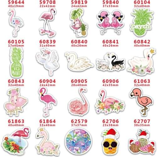 DIY Craft Supplies Sewing Accessories Cartoon Flamingos Printed Planar Resins Mold 10 Pieces. PR-59644