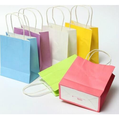 5pcs/lot Luxury Party Bags - Kraft Paper Gift Bag With Handles Recyclable Loot Bag