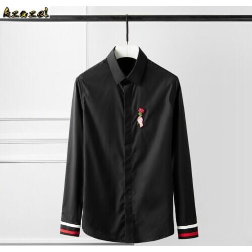 Azazel Summer Man Shirts Luxury Flower Embroidery Men Shirt Short Sleeve Camisa Masculina Plus Size 4xl Casual Slim Mens Shirts