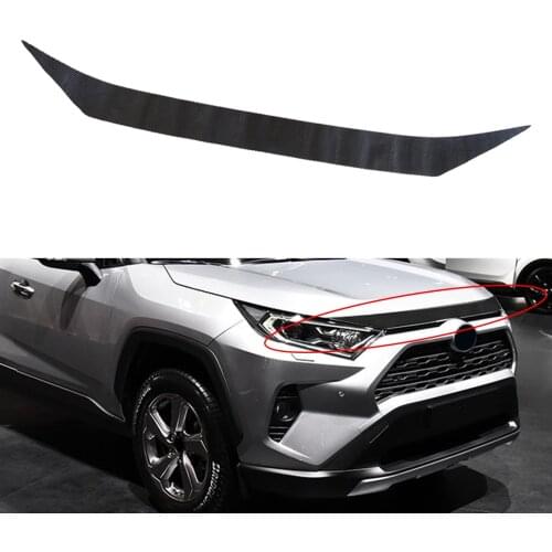 PVC Carbon Fiber Style Car Hood Grille Bonnet Lid Molding Trim Sticker Decoration Fit for Toyota RAV4 2019 2020 2021