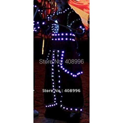 LED luminous suit for performance/glowing clothes /light up costumes/The Qing Army clothing/Performance Apparel