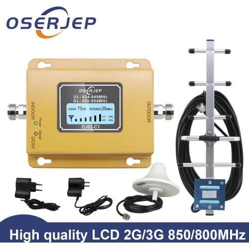 Gain70dB CDMA Signal Amplifier LTE Band 5(850 CDMA) Signal Repeater GSM CDMA 850MHz Mobile Phone Signal Booster with LCD Display