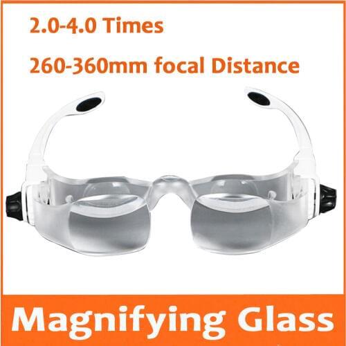 2.0-4.0X Spectacle Magnifier with Mobile phone bracket Glasses type Magnifying Glass Loupe Magnifier reading Glass for Old Man