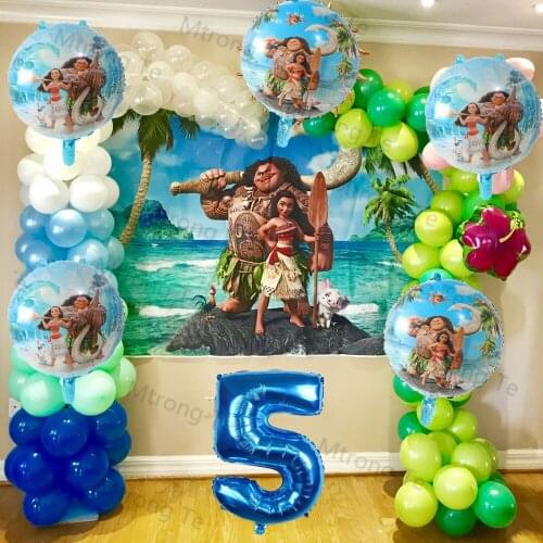 1Set Disney Moana Theme Balloon Girl Birthday Party Decoration Supplies Kids Baby Shower Balloons Favors Event Decor Globos Gift