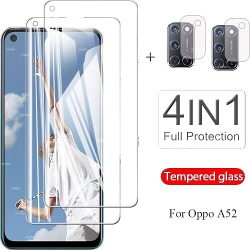 4 IN 1 Protective Tempered Glass On orro opo a52 for OPPO A52 Screen Protector for oppo a52 Camera Lens Film 6.52'' protection
