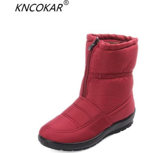 KNCOKAR 2018 Snowshoe booties womens winter new waterproof womens boots with thick wool warm shoes cotton shoes