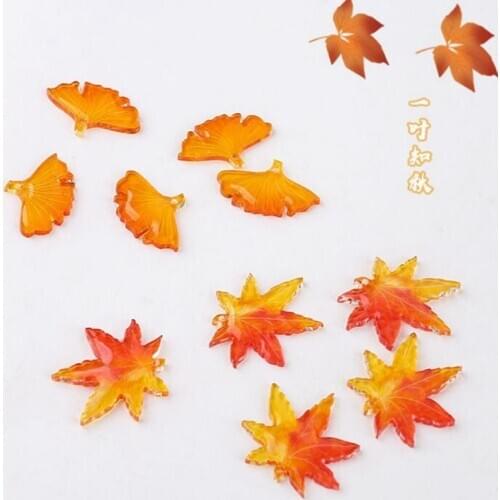 10pcs/lot Gradient Maple Leaf Ginkgo Leaf Acetate Charms Pendant For DIY Handmade Jewelry Earring Earrings Hairpin Material