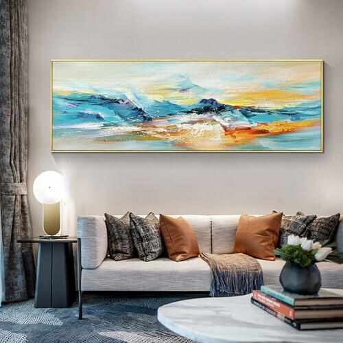 100% Hand Painted Abstract Colorful Modern Landscape Oil Painting On Canvas Wall Art Picture Acrylic Paintings For Home Decor