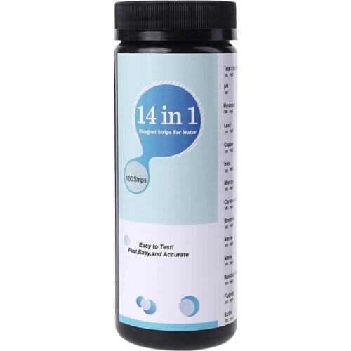 OOTDTY 100PCS Upgrade 14 IN 1 Drinking Water Test Strips pH Hardness Alkalinity Lead Copper Iron Mercury Bromine Nitrite Test