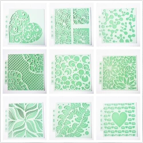 13*14cm Love vines Cover templat scrapbook stencils spray plastic mold shield DIY cake hollow Embellishment printing lace ruler
