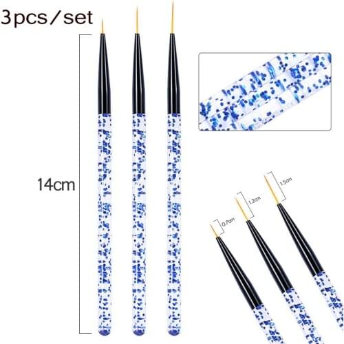 3PCS/Set Nail Art Line Painting Pen Slim 3D Tips Acrylic UV Gel Brushes Manicure Set Line Grid French Design Nail Manicure Tools