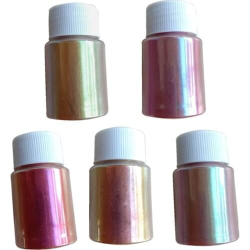 5 Colors Chameleon- Pigment Pearlescent Epoxy Resin Glitter Magic Discolored Powder Resin Colorant Jewelry Making Tools