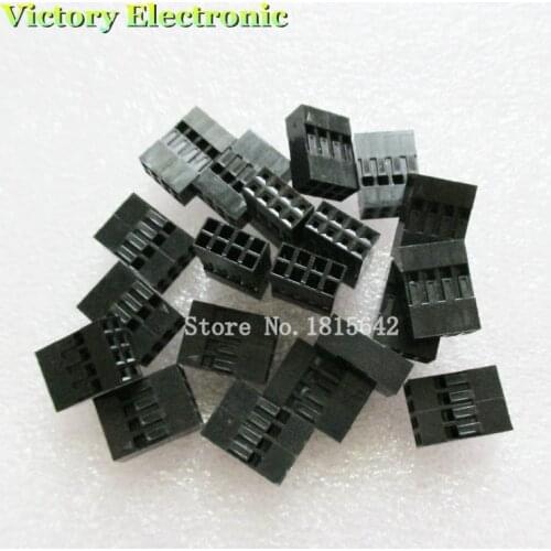 50PCS/Lot Double 2*4P 8P 2.54mm 2x4P 2*4P Plastic Dupont Jumper Wire Cable Housing Female Pin