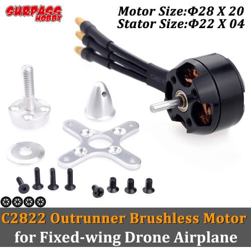 SURPASS HOBBY C2822 2204 1200KV 1400KV Brushless Motor 2-4s 20A ESC for RC Model Fixed Wing Drone Airplane Aircraft Helicopter