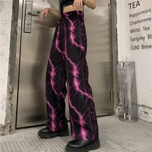 Women Pants Summer Fall Chic High Waist All-match Teens Streetwear Trendy Harajuku Trouser punk trousers vintage Pant vero size