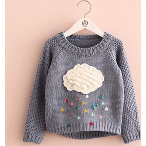 Boys outwear winter cartoon baby girls sweater raindrops cloud kids clothes children sweater warm long sleeve for girls knitwear